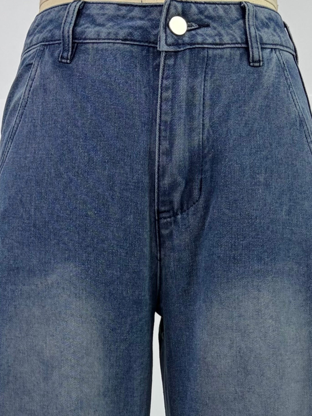 Blue Washed Out Carrot Fit Denim
