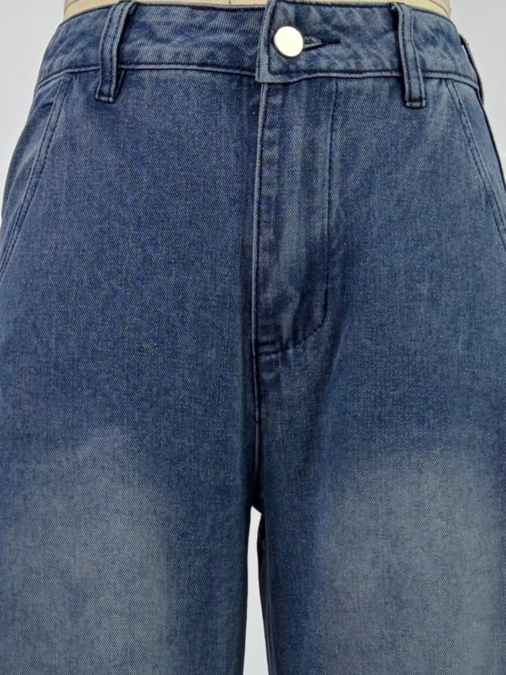 Blue Washed Out Carrot Fit Denim