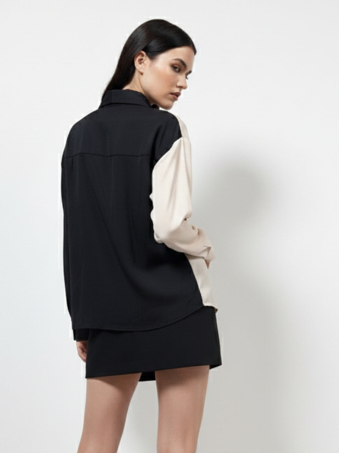 Multi Colour Block Front Buttoned Shirt