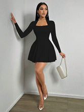 Black Full Sleeve Back Detail Dress