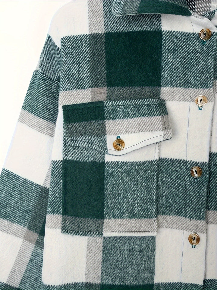 Green Checkered Shacket