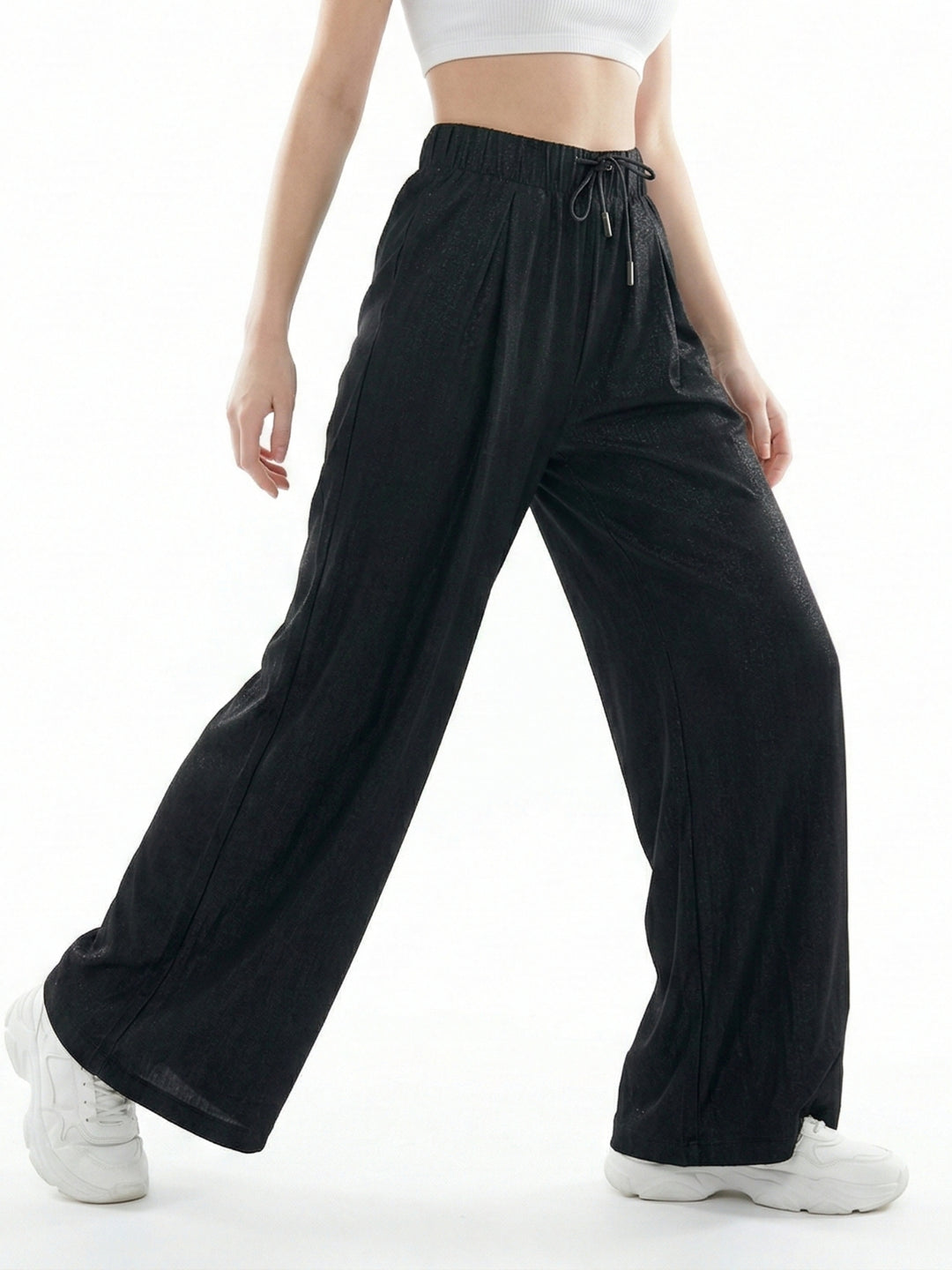 Black High Waist Wide Leg Pant
