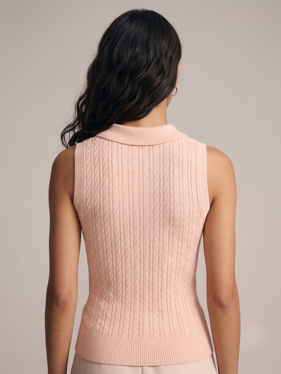 Pink Textured Collared Top