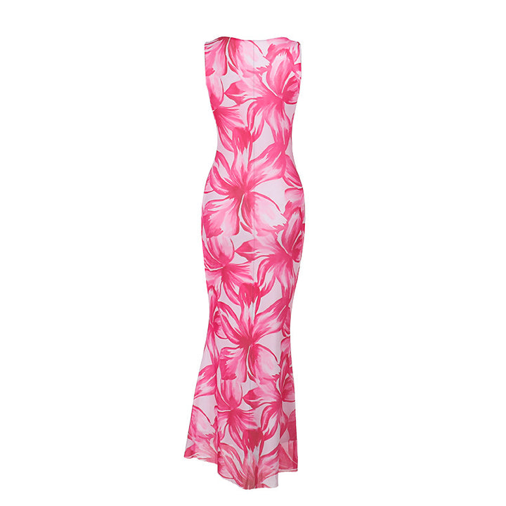 Pink Printed Fit & Flare Vacay Dress
