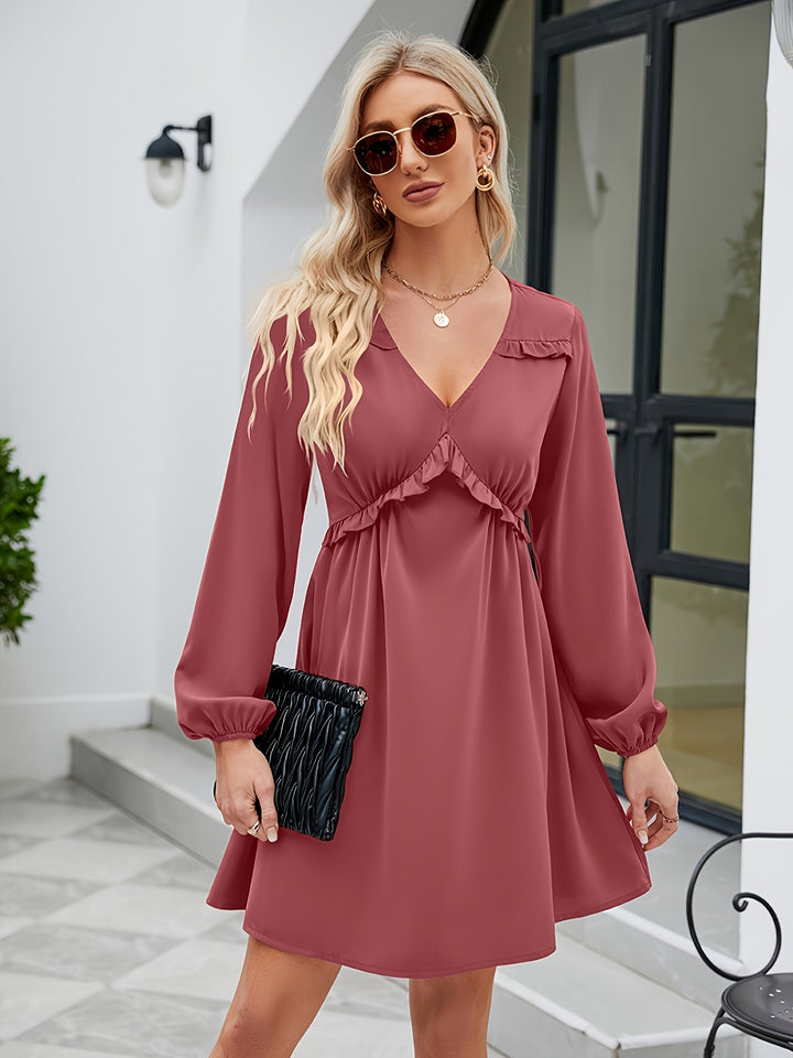 Pink Plunge Neck Dress