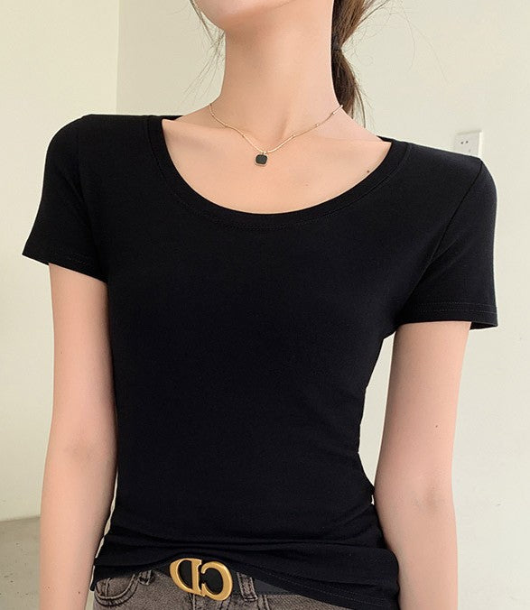 Black Round Neck Basic T-Shirt