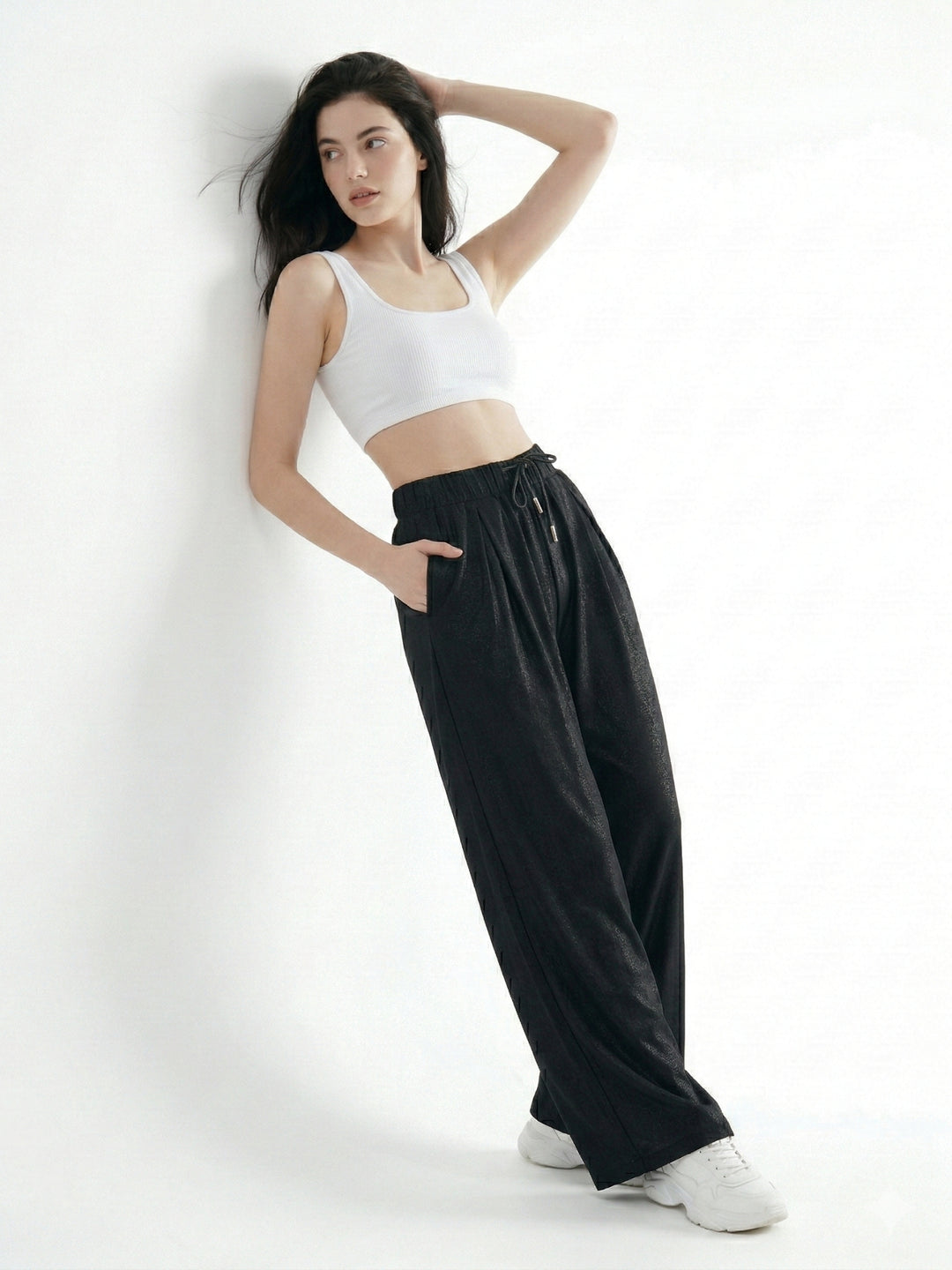 Black High Waist Wide Leg Pant