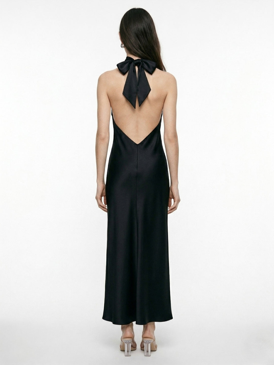 Black Halterneck Midi Dress