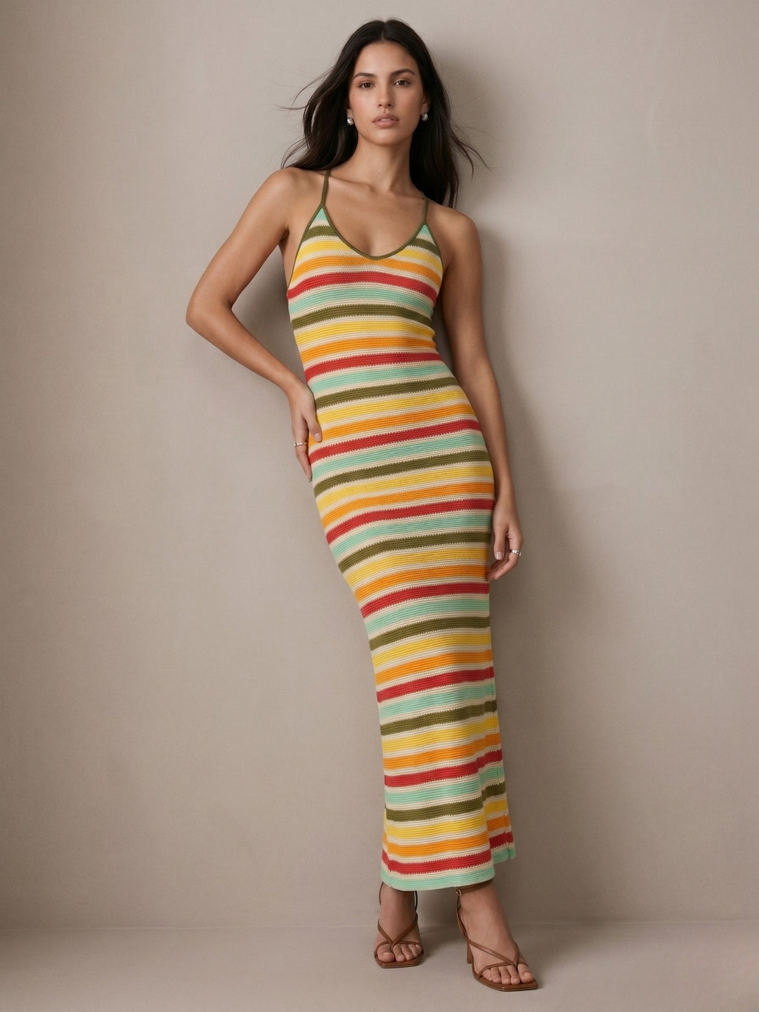 Multi Striped Bodycon Dress