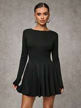 Black Full Sleeve Round Neck Dress