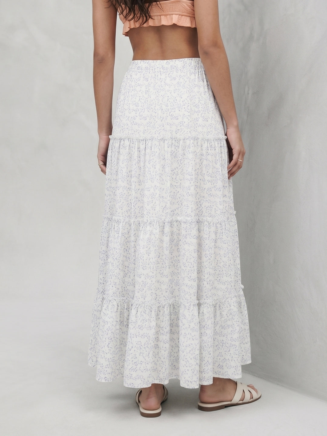 White Tiered Maxi Skirt
