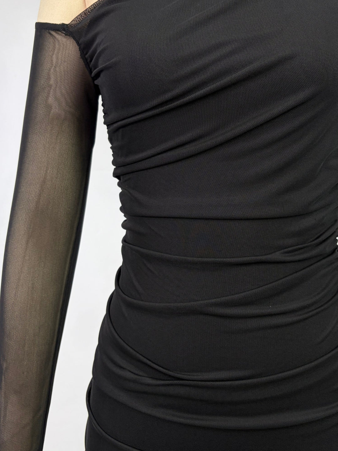 Black One Shoulder Fitted Dress