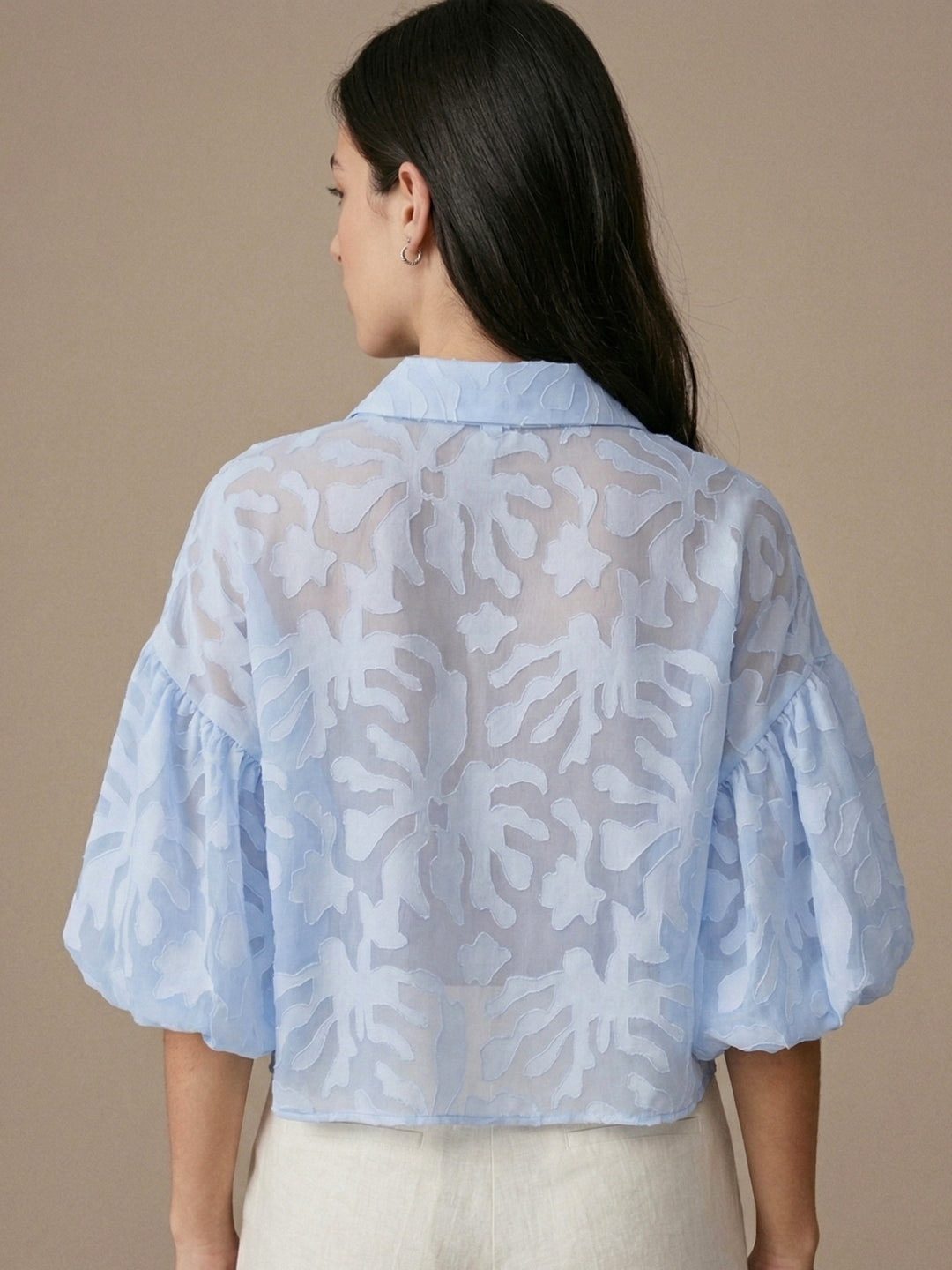 Blue Abstract Jacquard Shirt