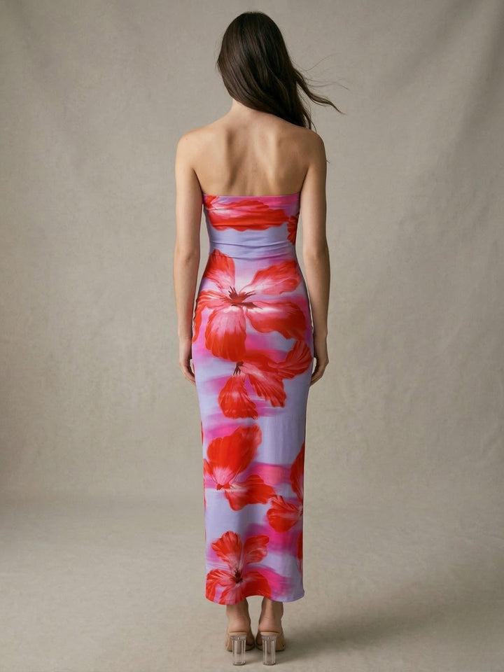 Multi Tube Top Floral Printed Dress