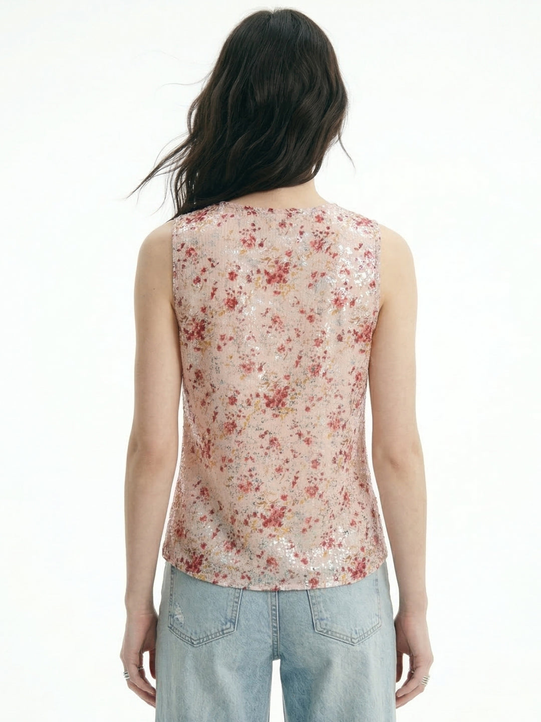Multi Printed Ruffles At Neck Blouson