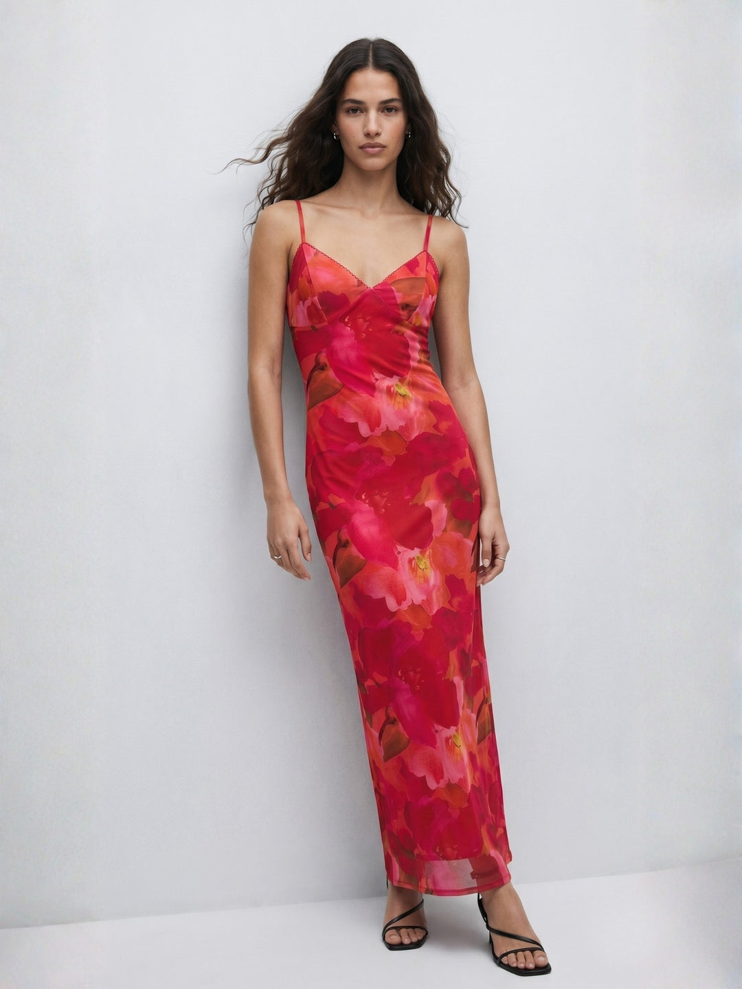 Red Floral Printed Dress