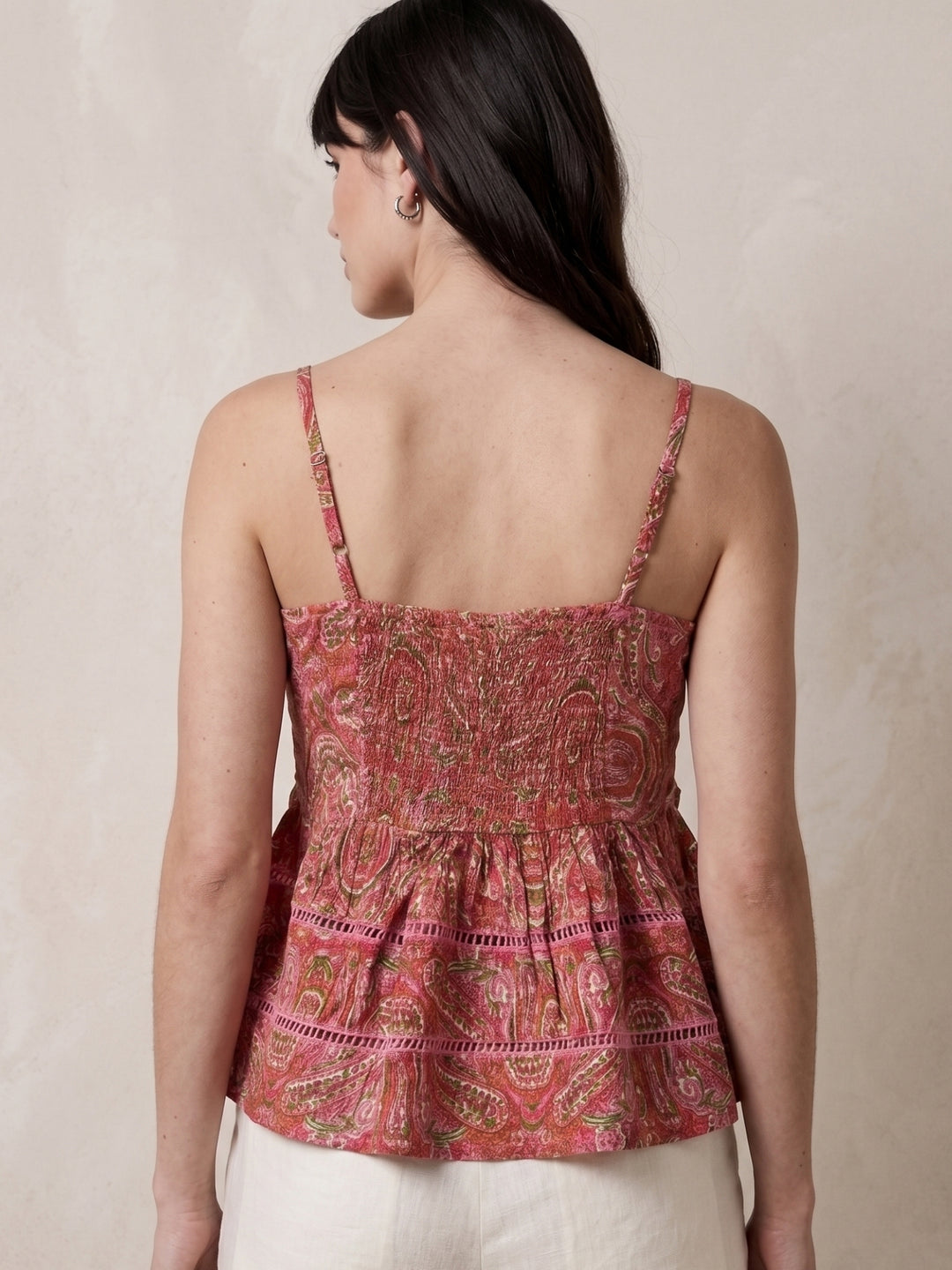 Pink Bombay Paisley Floral With Taseel Details At Front
