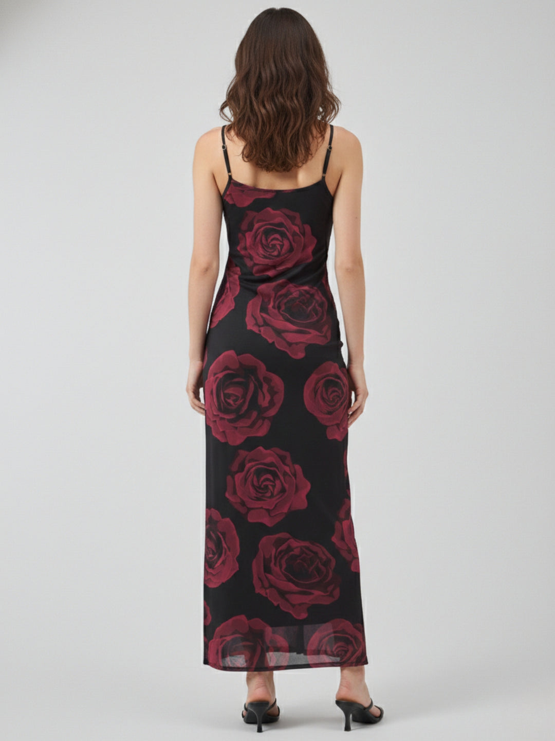 Black Thin Strapped Fitted Dress