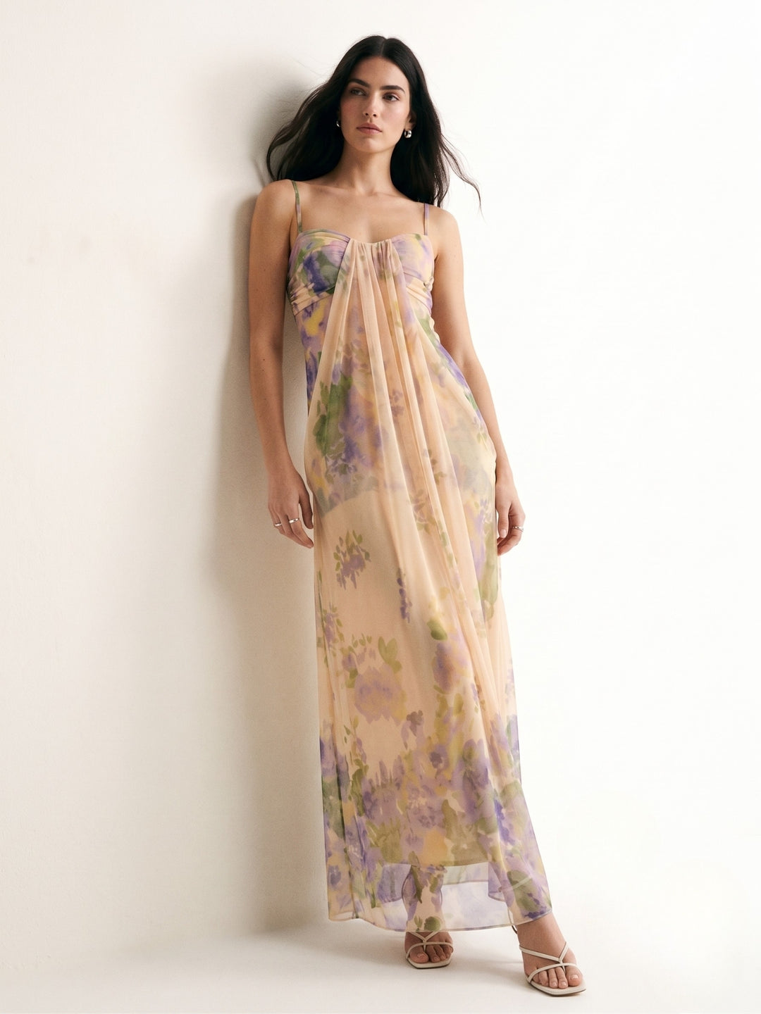 Multi Printed Draped Tube Dress