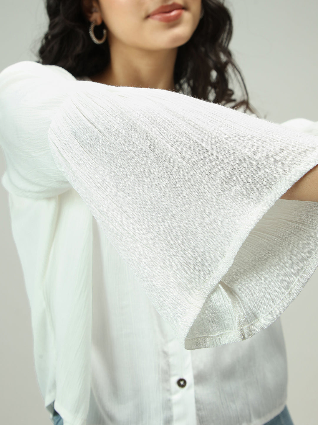 White Button Down Flowy Shirt