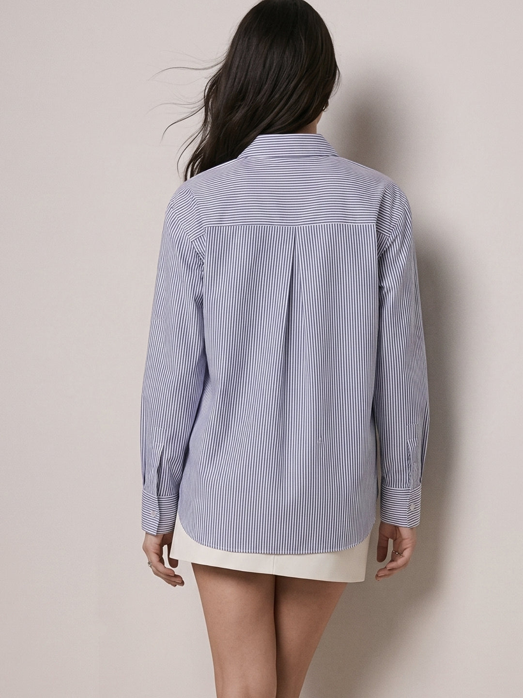 Blue Sequin Embellished Blue Stripe Shirt