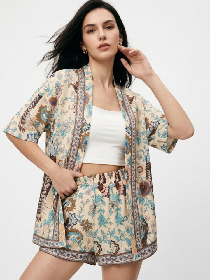 Multi Printed Vacay Shirt And Shorts Co-Ord Set