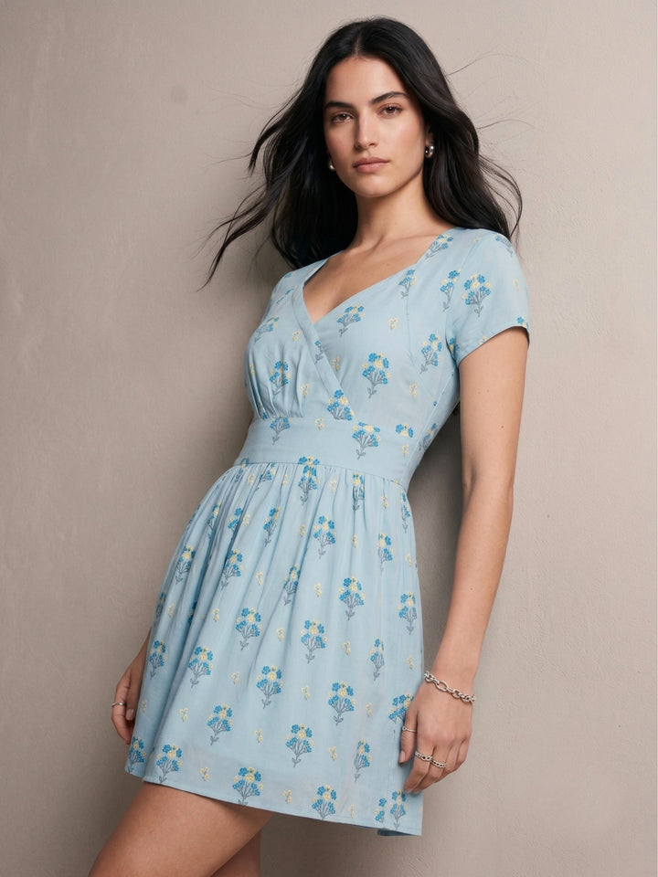 Fit And Flare Mini Dress With Back Cutout Detail