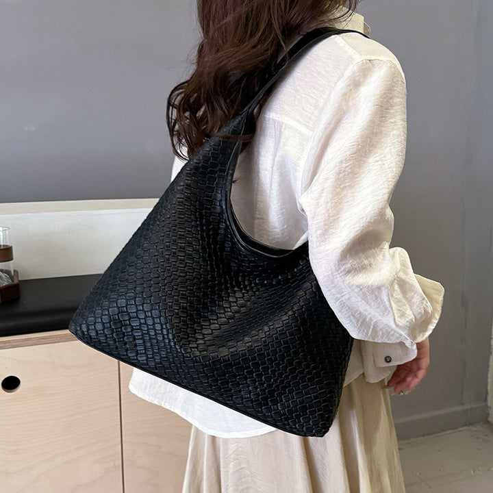 Black Textured Curved Shoulder Carry