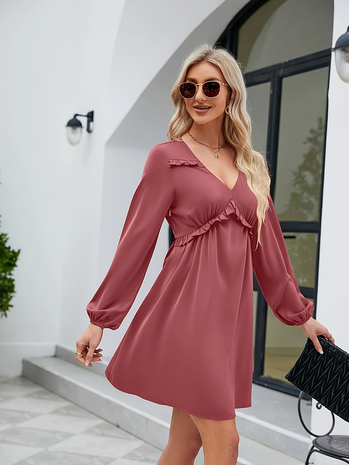 Pink Plunge Neck Dress