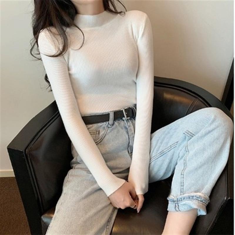 White High Neck Flat Knit Top 3