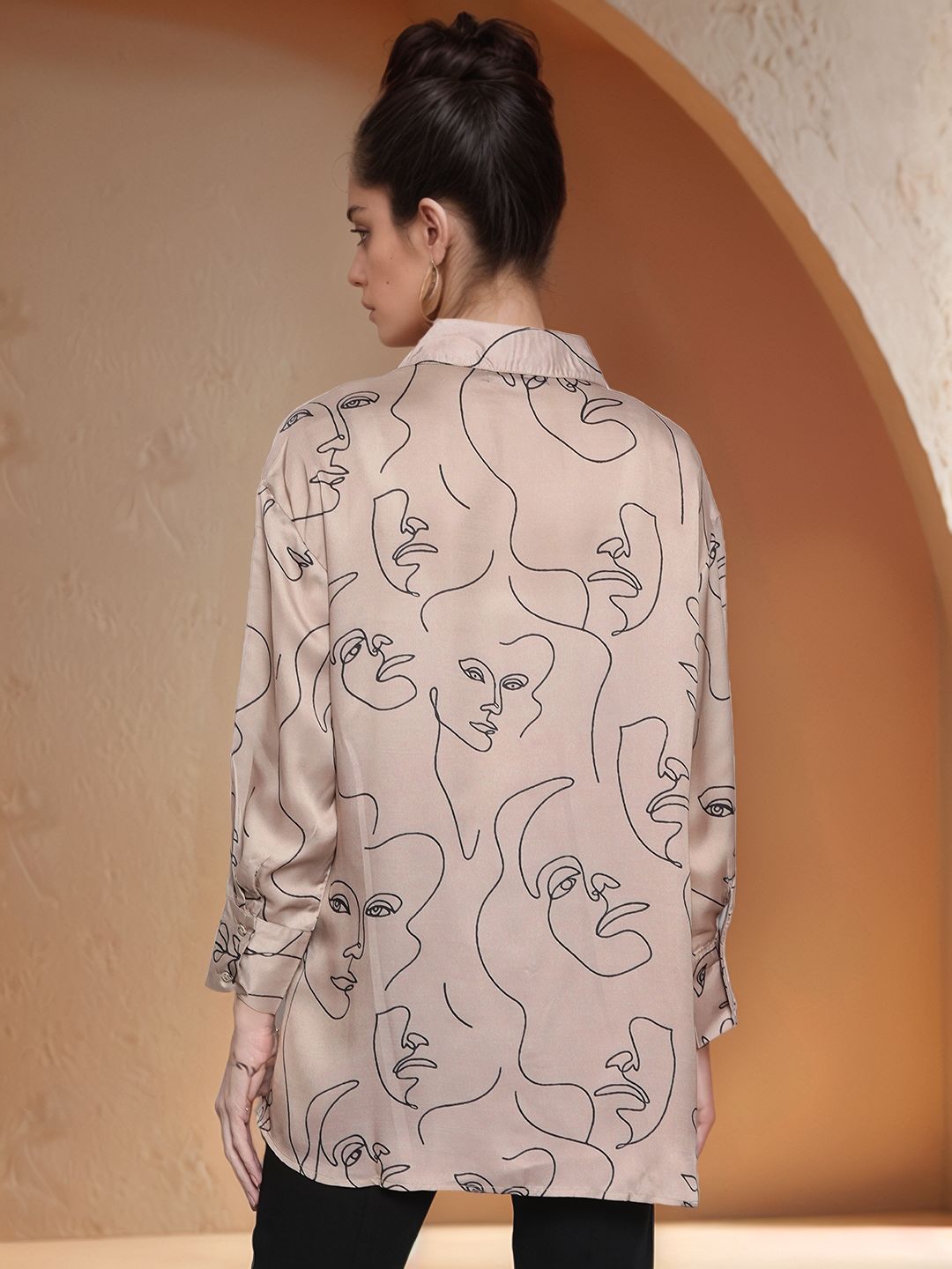 Champagne Full Sleeve Printed Shirt