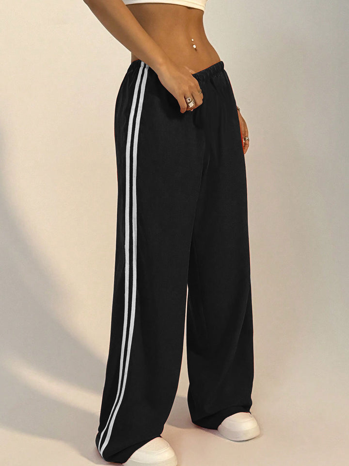 Black Varsity Side Stripe Sweatpants