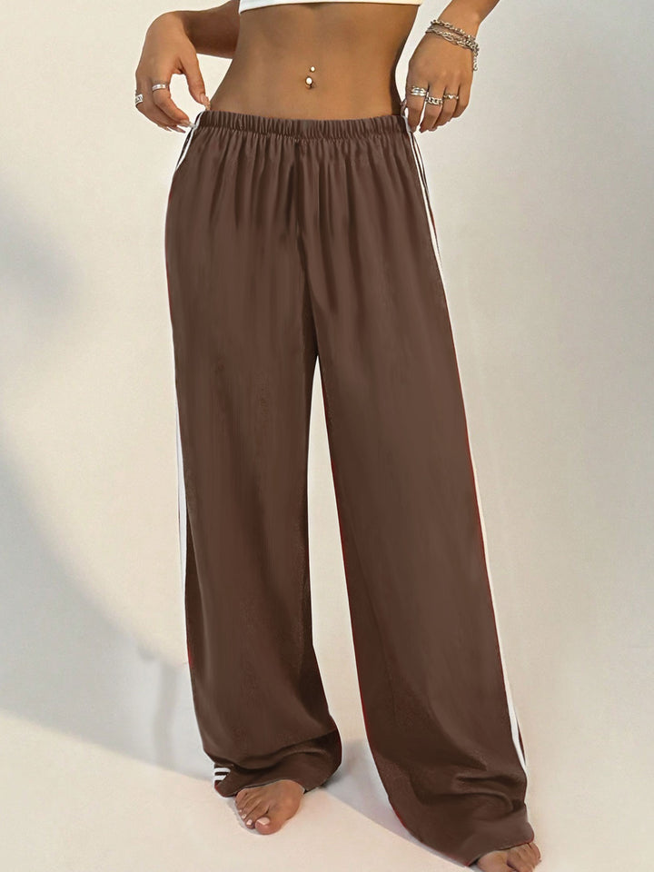 Brown Varsity Side Stripe Sweatpants