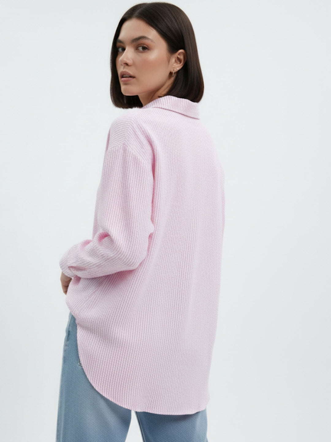 Pink Relaxed Front Buttoned Shirt