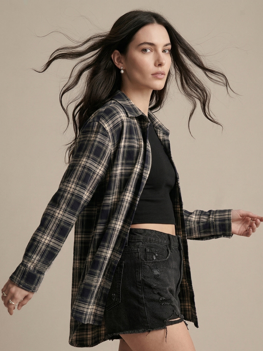 Black Full Sleeve Collared Neck Shirt
