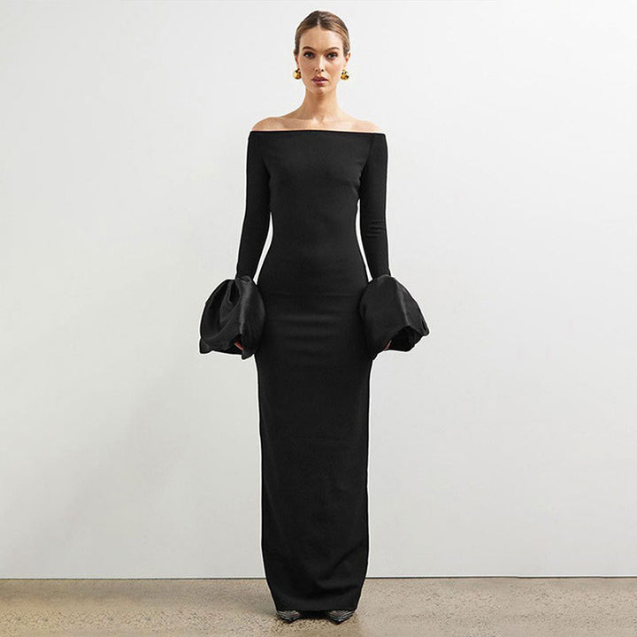 Black Off-Shoulder Bodycon Dress