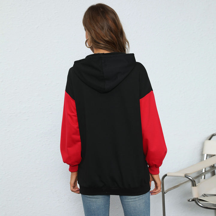 Black Typography Hooded Sweatshirt
