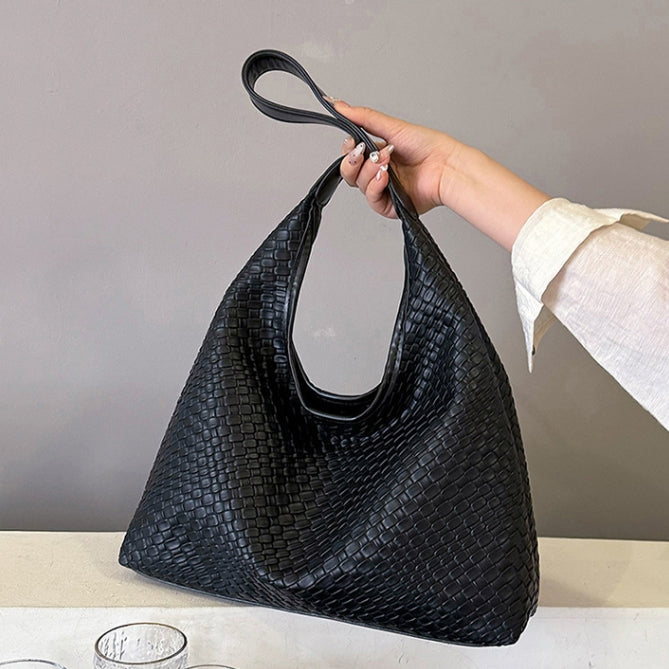 Black Textured Curved Shoulder Carry