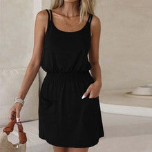 Black Strappy Regular Fit Mini Dress