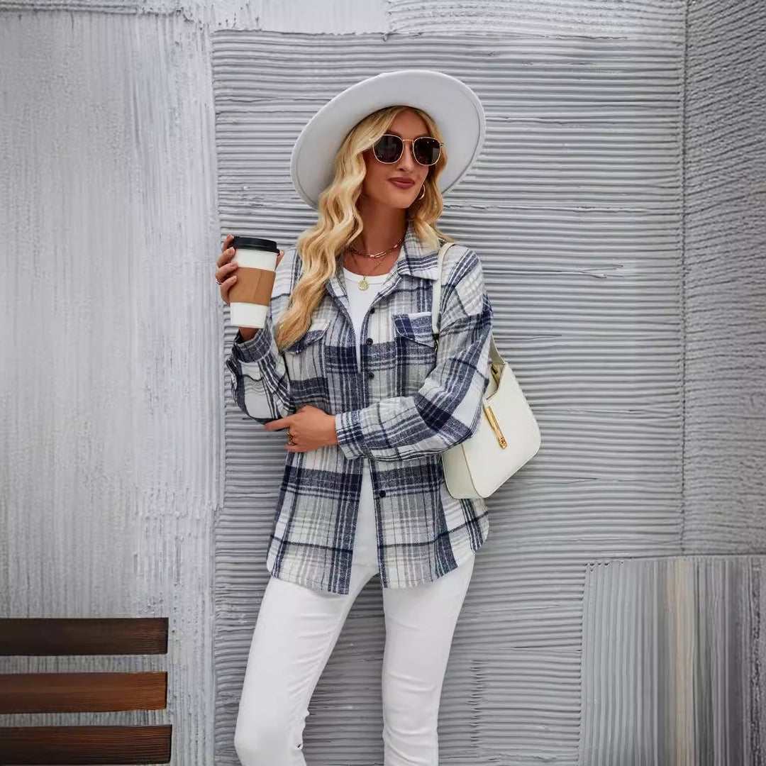 Blue Double Pocket Flannel Jacket