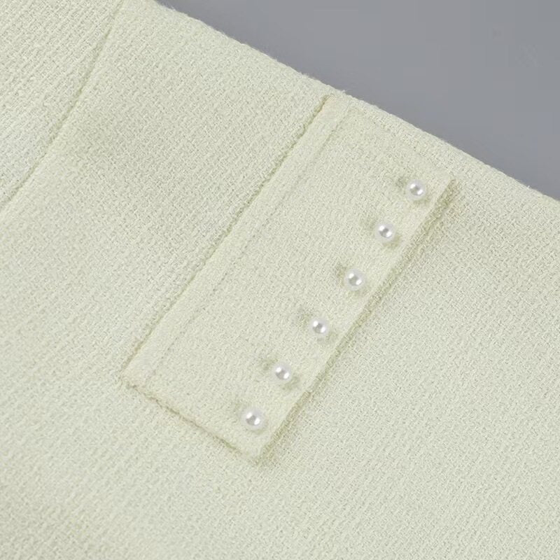 White Dress With Pearl Embellishment