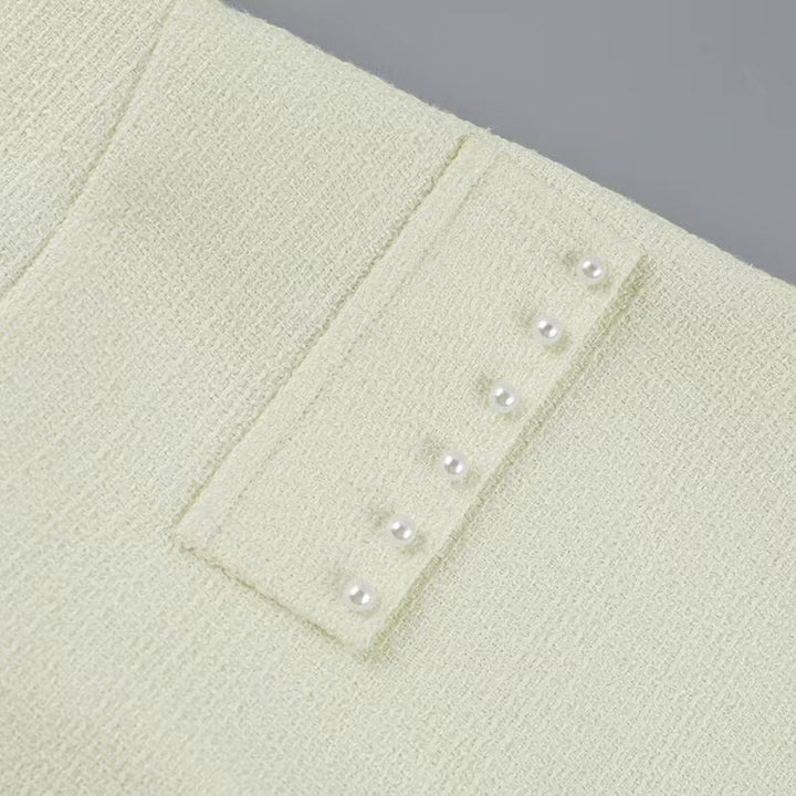 White Dress With Pearl Embellishment