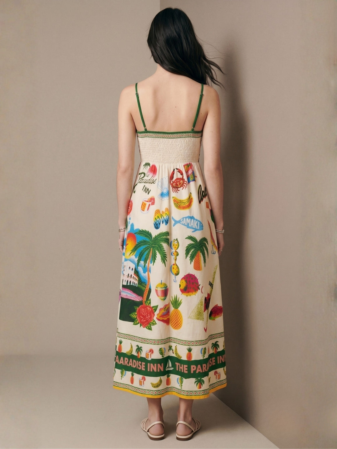 Multi Abstract Printed A-Line Dress