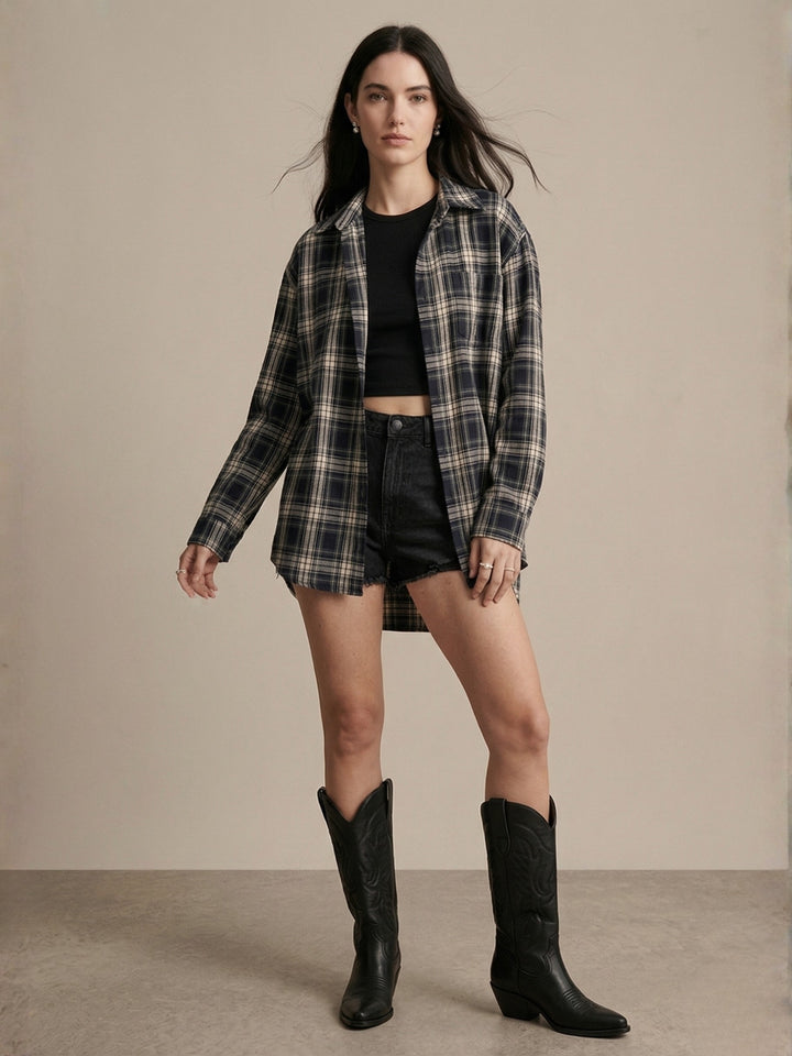 Black Full Sleeve Collared Neck Shirt