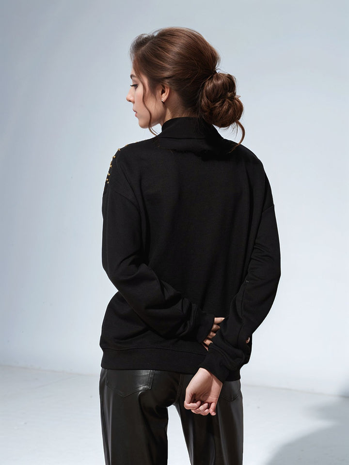 Black Full Sleeve Round Neck Sweatshirts