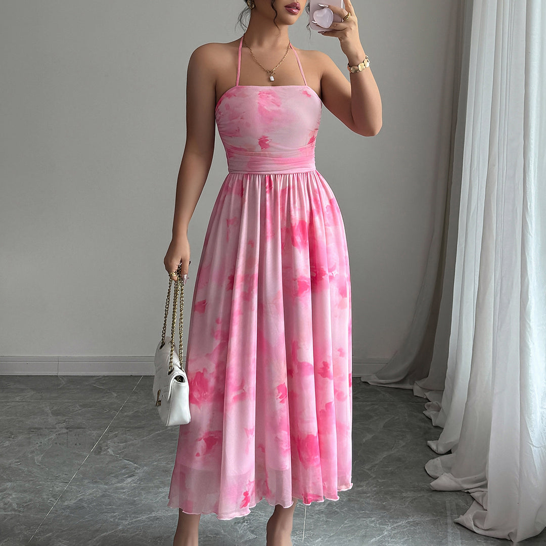 Pink Shoulder Strap Dress