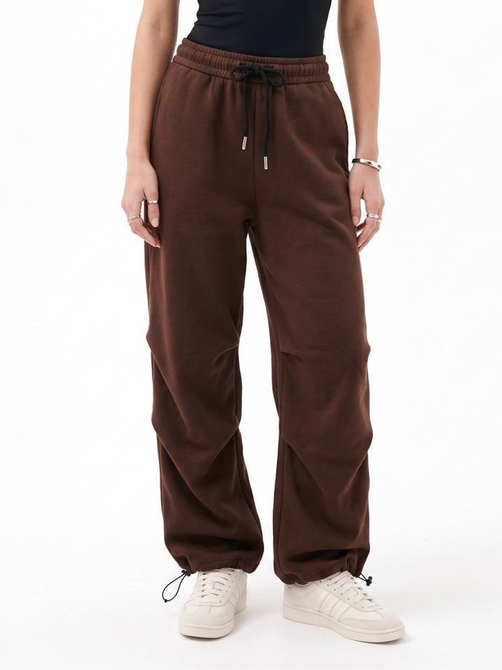 Brown High Waist Seam Detail Pant
