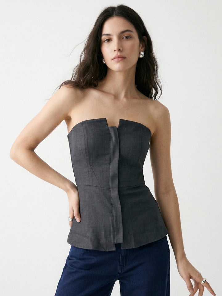 Charcoal Structured Tube Top