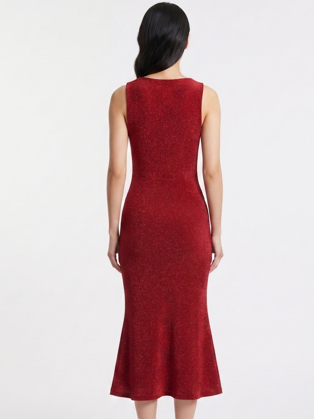 Maroon Cowl Neck Bodycon Dress