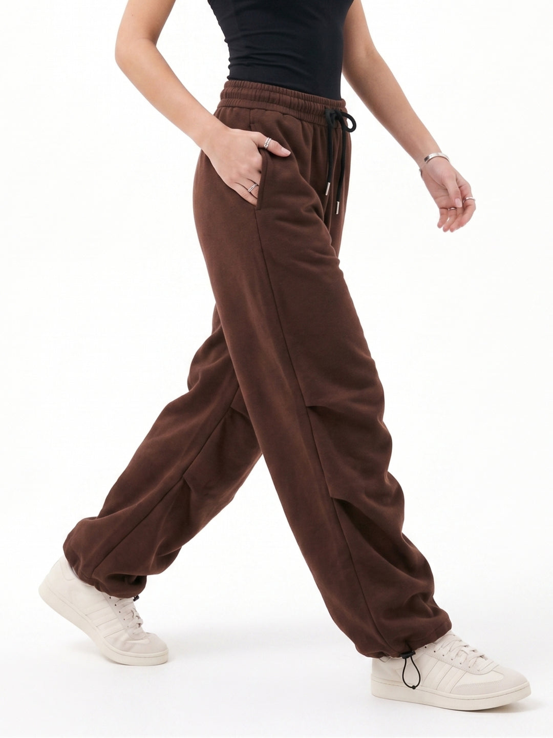 Brown High Waist Seam Detail Pant
